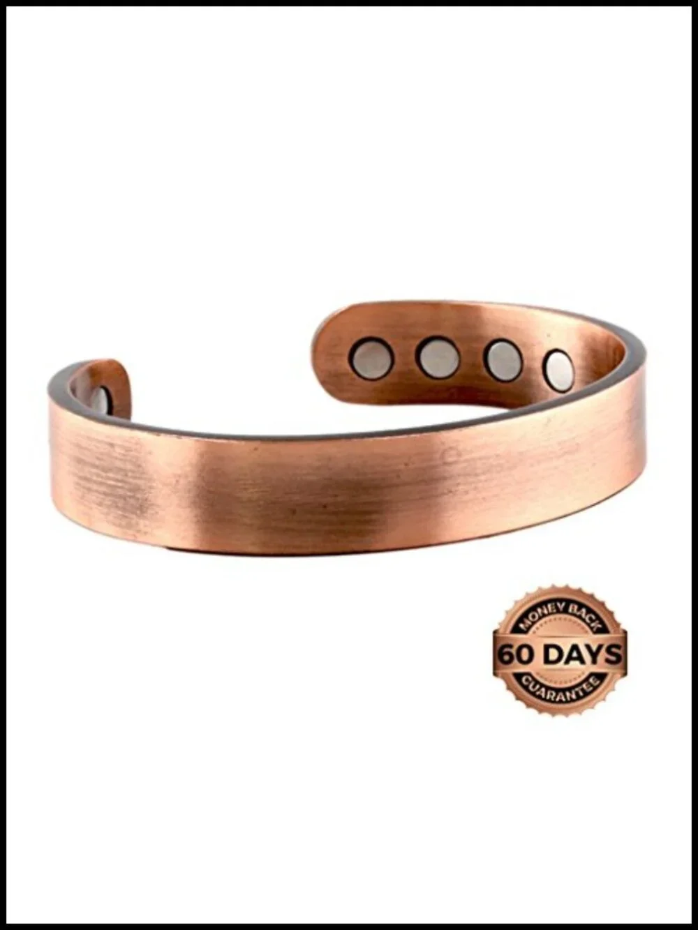Pure Copper Magnetic Heavyweight Cuff Bracelet for Men with 8 Magnets 3500 Gauss